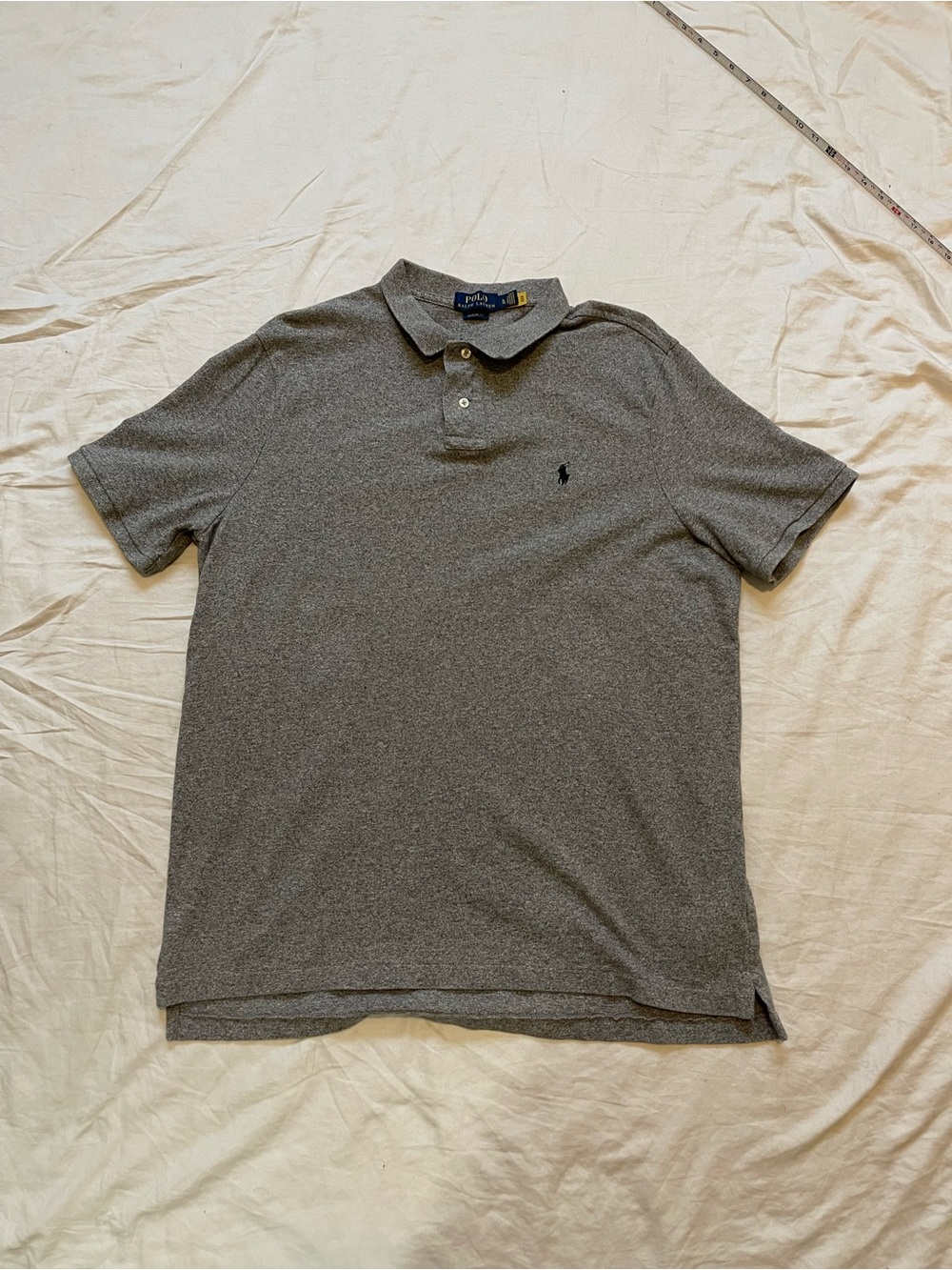 Ralph Lauren Men's Heather Grey Polo Shirt with Embroidered Pony